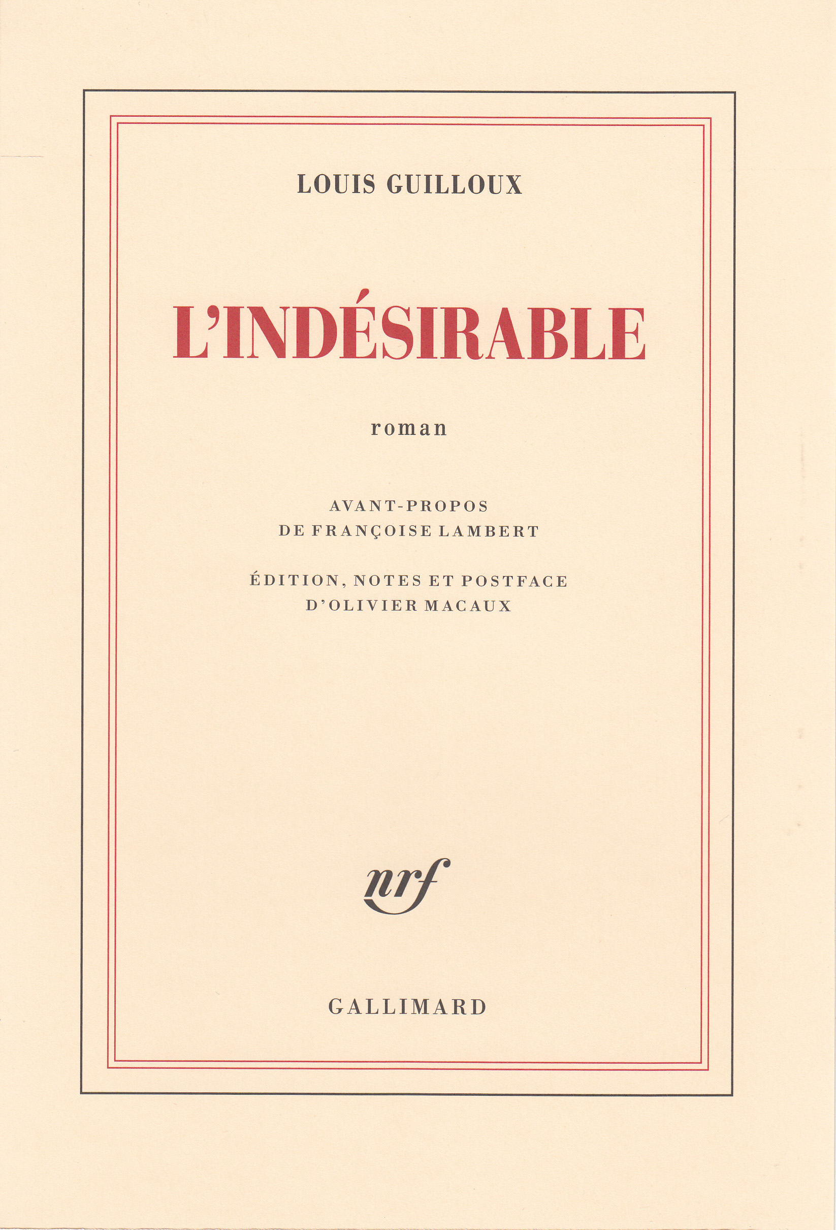 Autour de L’Indésirable, un premier roman inédit de Louis Guilloux